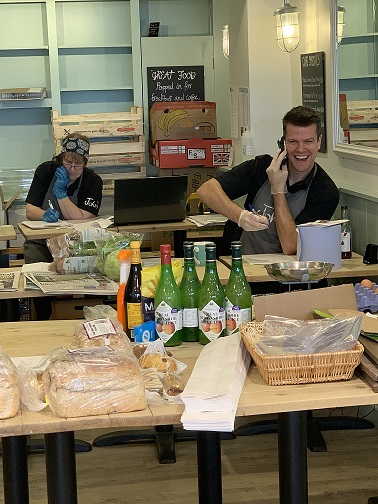 Johns online orders make shift office